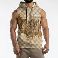 Makue Hawaii Cowboy Palaka Motifs Personalised Sleeveless Hoodie Paniolo Festival Puakenikeni Lei LT14 - Polynesian Pride