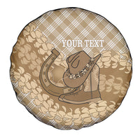 Makue Hawaii Cowboy Palaka Motifs Personalised Spare Tire Cover Paniolo Festival Puakenikeni Lei LT14 - Polynesian Pride