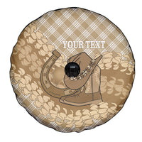 Makue Hawaii Cowboy Palaka Motifs Personalised Spare Tire Cover Paniolo Festival Puakenikeni Lei LT14 - Polynesian Pride