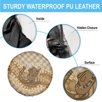Makue Hawaii Cowboy Palaka Motifs Personalised Spare Tire Cover Paniolo Festival Puakenikeni Lei LT14 - Polynesian Pride