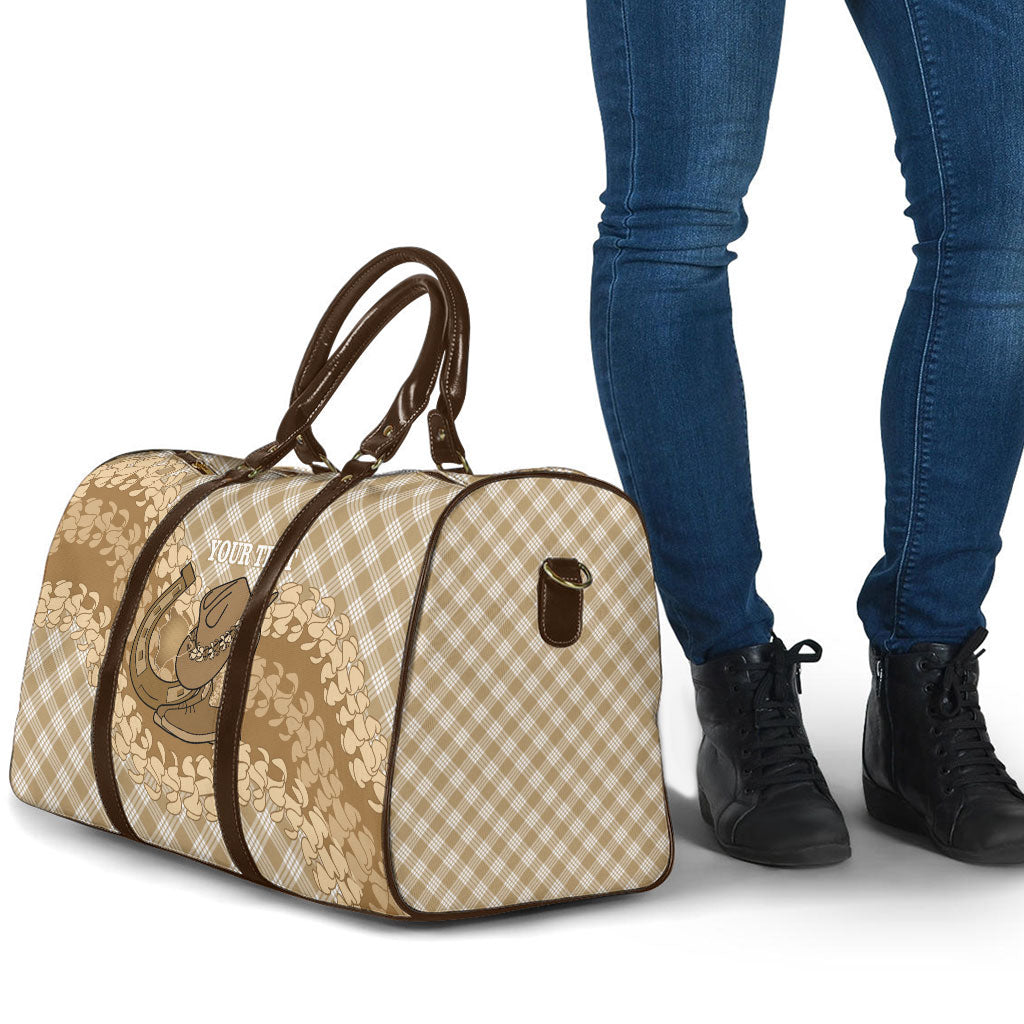 Makue Hawaii Cowboy Palaka Motifs Personalised Travel Bag Paniolo Festival Puakenikeni Lei LT14 - Polynesian Pride