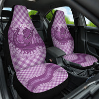 Poni Hawaii Cowboy Palaka Motifs Personalised Car Seat Cover Paniolo Festival Puakenikeni Lei LT14 One Size Purple - Polynesian Pride