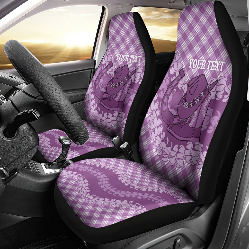 Poni Hawaii Cowboy Palaka Motifs Personalised Car Seat Cover Paniolo Festival Puakenikeni Lei LT14 - Polynesian Pride
