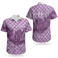 Poni Hawaii Cowboy Palaka Motifs Personalised Couples Matching Short Sleeve Bodycon Dress and Hawaiian Shirt Paniolo Festival Puakenikeni Lei LT14 - Polynesian Pride
