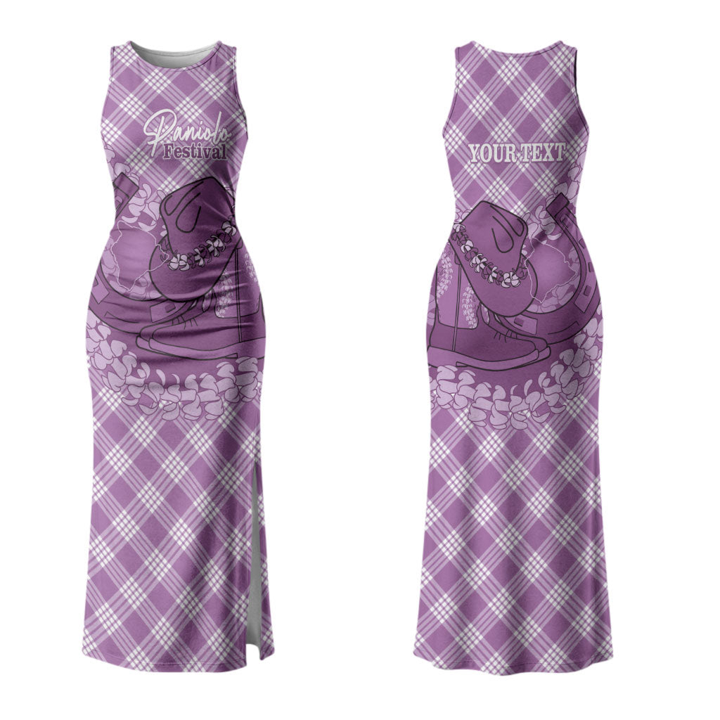 Poni Hawaii Cowboy Palaka Motifs Personalised Couples Matching Tank Maxi Dress and Long Sleeve Button Shirt Paniolo Festival Puakenikeni Lei LT14 - Polynesian Pride
