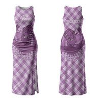 Poni Hawaii Cowboy Palaka Motifs Personalised Couples Matching Tank Maxi Dress and Long Sleeve Button Shirt Paniolo Festival Puakenikeni Lei LT14 - Polynesian Pride