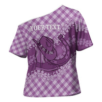 Poni Hawaii Cowboy Palaka Motifs Personalised Cross Shoulder Shirt Paniolo Festival Puakenikeni Lei LT14 - Polynesian Pride