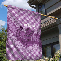 Poni Hawaii Cowboy Palaka Motifs Personalised Garden Flag Paniolo Festival Puakenikeni Lei LT14 - Polynesian Pride