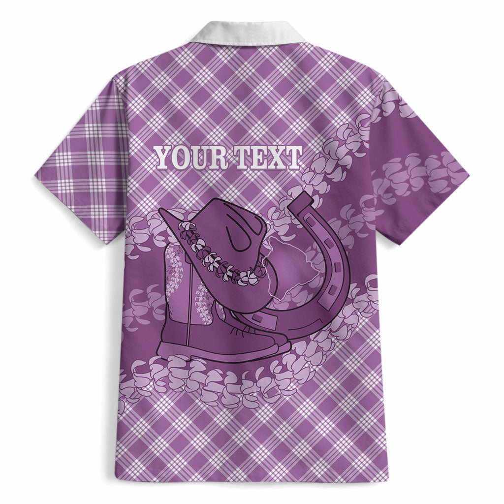 Poni Hawaii Cowboy Palaka Motifs Personalised Hawaiian Shirt Paniolo Festival Puakenikeni Lei LT14 - Polynesian Pride