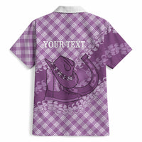 Poni Hawaii Cowboy Palaka Motifs Personalised Hawaiian Shirt Paniolo Festival Puakenikeni Lei LT14 - Polynesian Pride