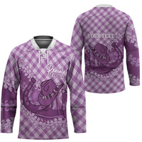 Poni Hawaii Cowboy Palaka Motifs Personalised Hockey Jersey Paniolo Festival Puakenikeni Lei LT14 - Polynesian Pride