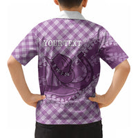 Poni Hawaii Cowboy Palaka Motifs Personalised Kid Hawaiian Shirt Paniolo Festival Puakenikeni Lei LT14 - Polynesian Pride