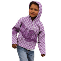 Poni Hawaii Cowboy Palaka Motifs Personalised Kid Hoodie Paniolo Festival Puakenikeni Lei LT14 - Polynesian Pride