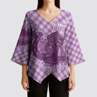 Poni Hawaii Cowboy Palaka Motifs Personalised Kimono Sleeve Blouse Paniolo Festival Puakenikeni Lei LT14 - Polynesian Pride