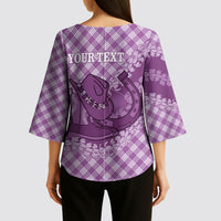 Poni Hawaii Cowboy Palaka Motifs Personalised Kimono Sleeve Blouse Paniolo Festival Puakenikeni Lei LT14 - Polynesian Pride