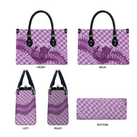 Poni Hawaii Cowboy Palaka Motifs Personalised Leather Bag Paniolo Festival Puakenikeni Lei LT14 - Polynesian Pride