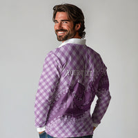 Poni Hawaii Cowboy Palaka Motifs Personalised Long Sleeve Polo Shirt Paniolo Festival Puakenikeni Lei LT14 - Polynesian Pride