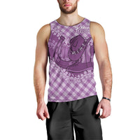 Poni Hawaii Cowboy Palaka Motifs Personalised Men Tank Top Paniolo Festival Puakenikeni Lei LT14 - Polynesian Pride