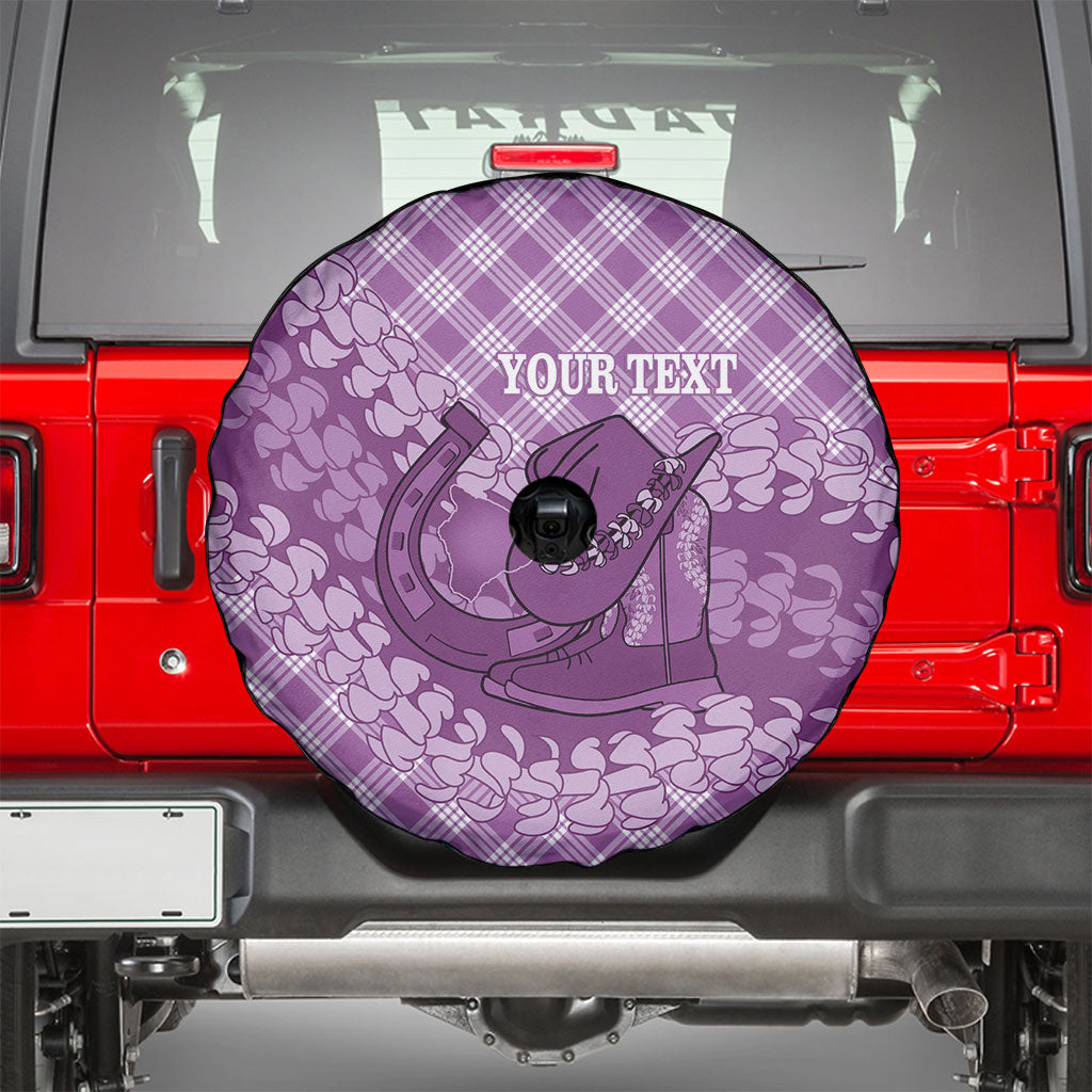 Poni Hawaii Cowboy Palaka Motifs Personalised Spare Tire Cover Paniolo Festival Puakenikeni Lei LT14 - Polynesian Pride