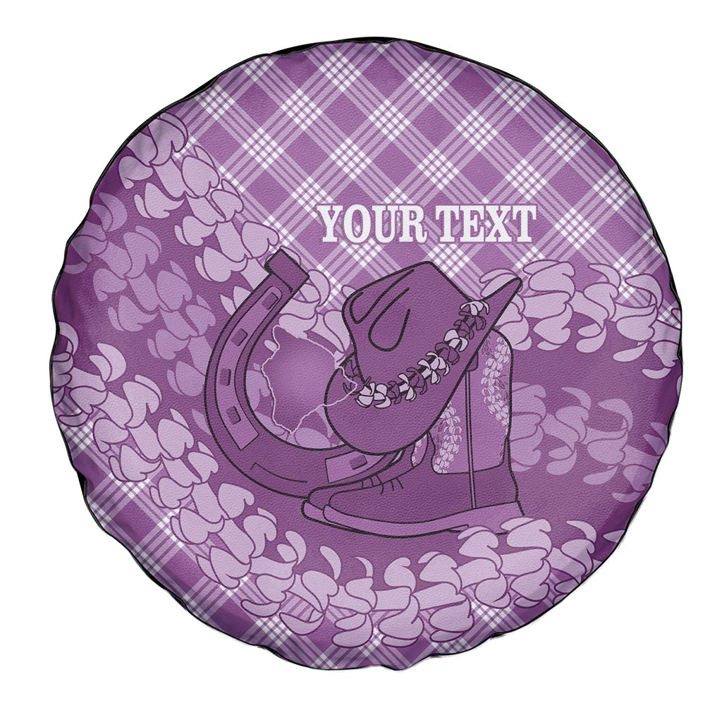 Poni Hawaii Cowboy Palaka Motifs Personalised Spare Tire Cover Paniolo Festival Puakenikeni Lei LT14 - Polynesian Pride