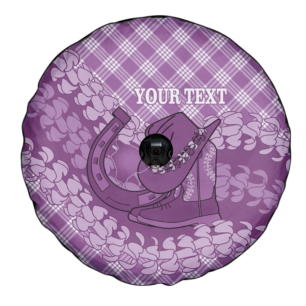 Poni Hawaii Cowboy Palaka Motifs Personalised Spare Tire Cover Paniolo Festival Puakenikeni Lei LT14 - Polynesian Pride