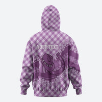 Poni Hawaii Cowboy Palaka Motifs Personalised Zip Hoodie Paniolo Festival Puakenikeni Lei LT14 - Polynesian Pride