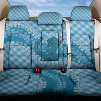 Polu Hawaii Cowboy Palaka Motifs Personalised Back Car Seat Cover Paniolo Festival Puakenikeni Lei LT14 One Size Blue - Polynesian Pride