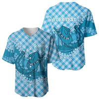 Polu Hawaii Cowboy Palaka Motifs Personalised Baseball Jersey Paniolo Festival Puakenikeni Lei