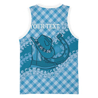 Polu Hawaii Cowboy Palaka Motifs Personalised Basketball Jersey Paniolo Festival Puakenikeni Lei LT14 - Polynesian Pride