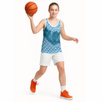 Polu Hawaii Cowboy Palaka Motifs Personalised Basketball Jersey Paniolo Festival Puakenikeni Lei LT14 - Polynesian Pride