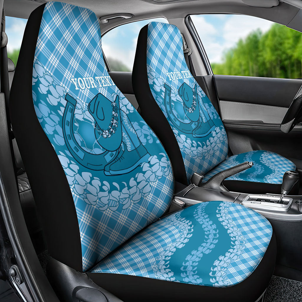 Polu Hawaii Cowboy Palaka Motifs Personalised Car Seat Cover Paniolo Festival Puakenikeni Lei LT14 - Polynesian Pride