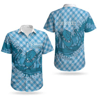 Polu Hawaii Cowboy Palaka Motifs Personalised Couples Matching Short Sleeve Bodycon Dress and Hawaiian Shirt Paniolo Festival Puakenikeni Lei LT14 - Polynesian Pride