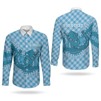 Polu Hawaii Cowboy Palaka Motifs Personalised Couples Matching Summer Maxi Dress and Long Sleeve Button Shirt Paniolo Festival Puakenikeni Lei LT14 - Polynesian Pride
