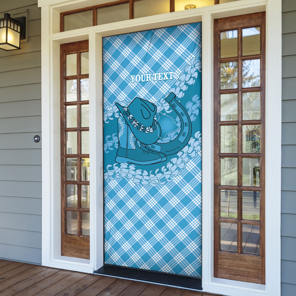 Polu Hawaii Cowboy Palaka Motifs Personalised Door Cover Paniolo Festival Puakenikeni Lei LT14 - Polynesian Pride