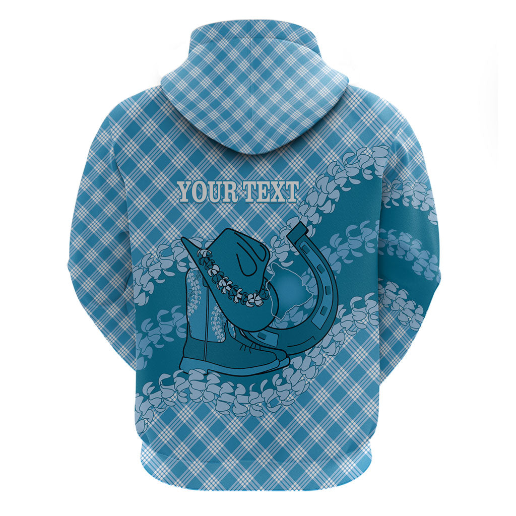 Polu Hawaii Cowboy Palaka Motifs Personalised Hoodie Paniolo Festival Puakenikeni Lei LT14 - Polynesian Pride