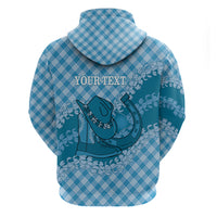 Polu Hawaii Cowboy Palaka Motifs Personalised Hoodie Paniolo Festival Puakenikeni Lei LT14 - Polynesian Pride