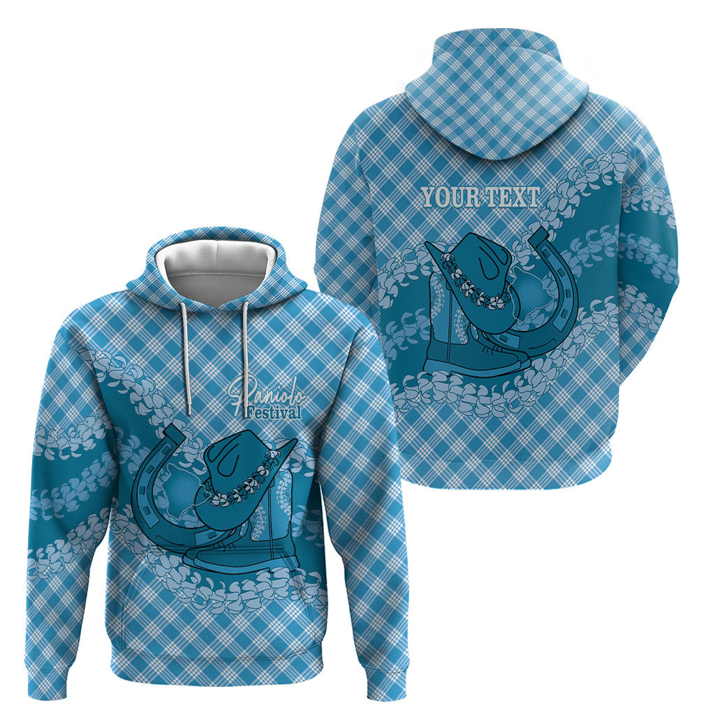 Polu Hawaii Cowboy Palaka Motifs Personalised Hoodie Paniolo Festival Puakenikeni Lei LT14 - Polynesian Pride