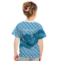 Polu Hawaii Cowboy Palaka Motifs Personalised Kid T Shirt Paniolo Festival Puakenikeni Lei LT14 - Polynesian Pride