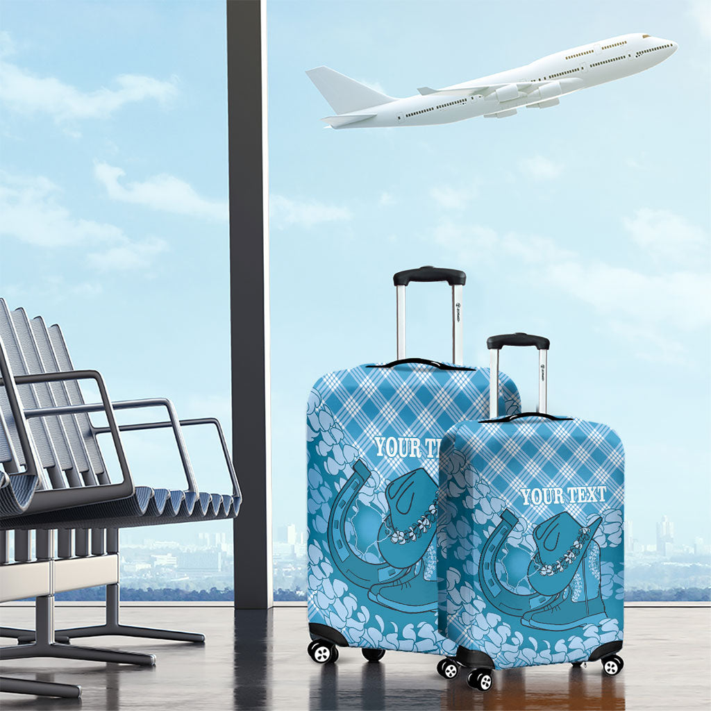 Polu Hawaii Cowboy Palaka Motifs Personalised Luggage Cover Paniolo Festival Puakenikeni Lei LT14 - Polynesian Pride