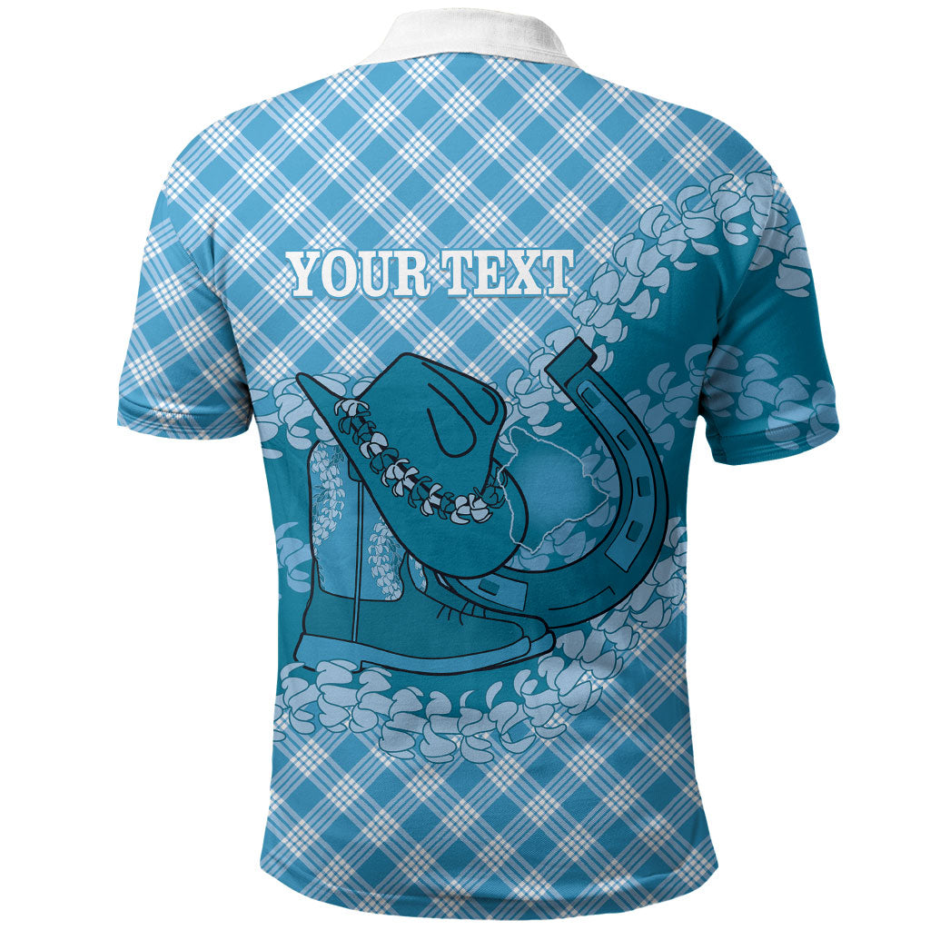 Polu Hawaii Cowboy Palaka Motifs Personalised Polo Shirt Paniolo Festival Puakenikeni Lei LT14 - Polynesian Pride