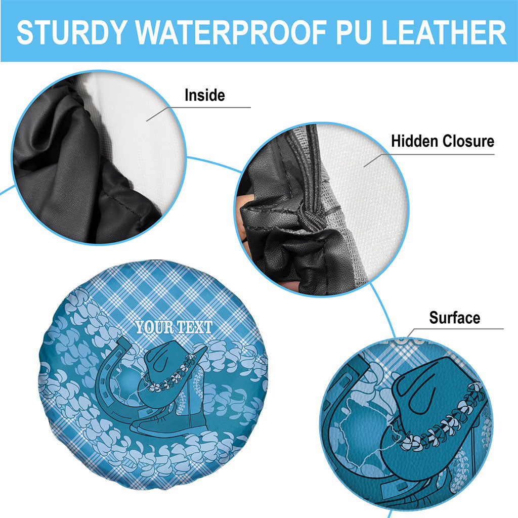 Polu Hawaii Cowboy Palaka Motifs Personalised Spare Tire Cover Paniolo Festival Puakenikeni Lei LT14 - Polynesian Pride