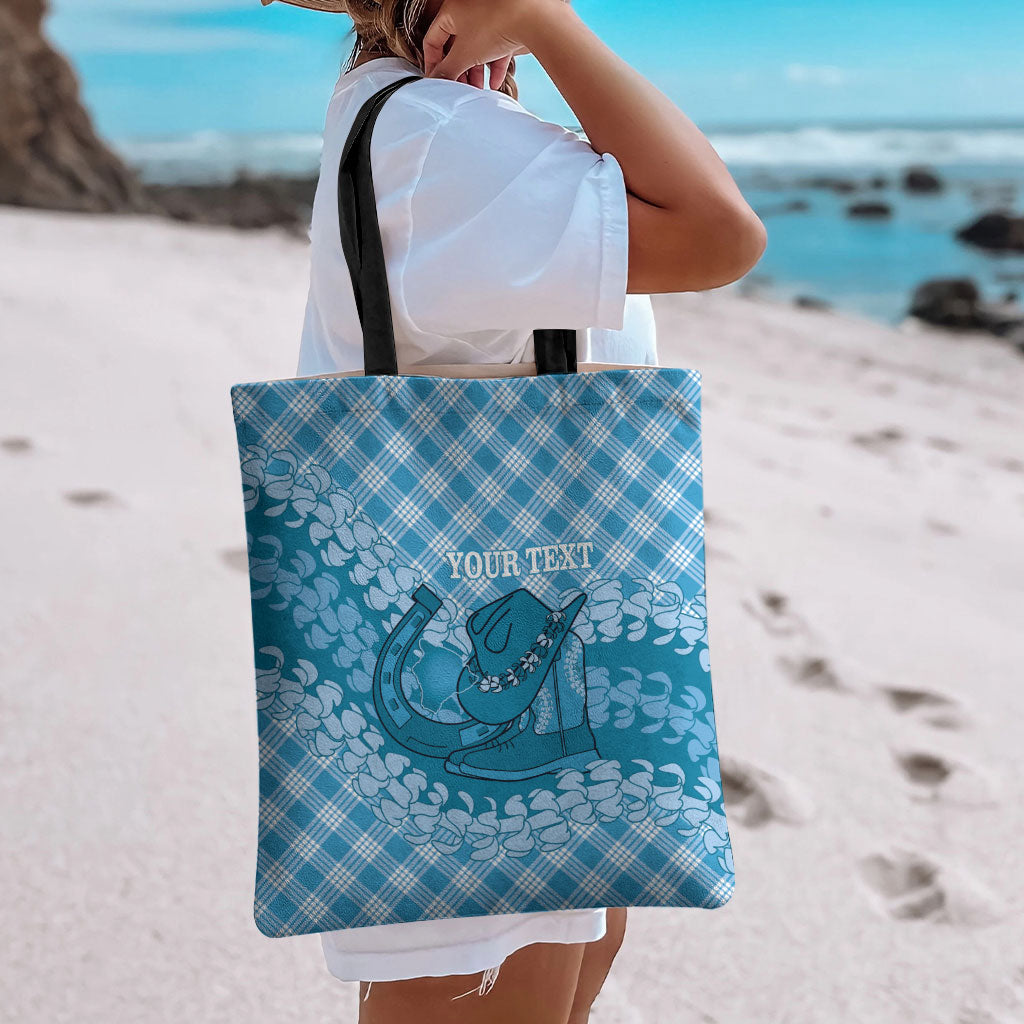Polu Hawaii Cowboy Palaka Motifs Personalised Tote Bag Paniolo Festival Puakenikeni Lei LT14 - Polynesian Pride