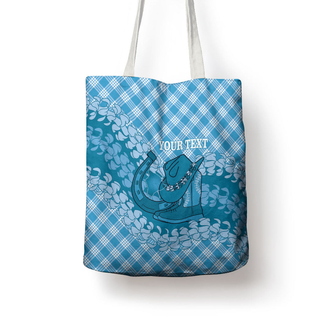 Polu Hawaii Cowboy Palaka Motifs Personalised Tote Bag Paniolo Festival Puakenikeni Lei LT14 - Polynesian Pride
