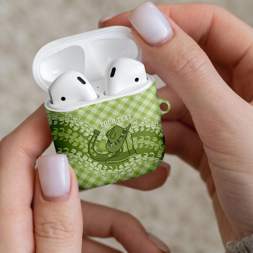 Omaomao Hawaii Cowboy Palaka Motifs Personalised AirPods Case Paniolo Festival Puakenikeni Lei LT14 - Polynesian Pride
