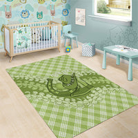 Omaomao Hawaii Cowboy Palaka Motifs Personalised Area Rug Paniolo Festival Puakenikeni Lei