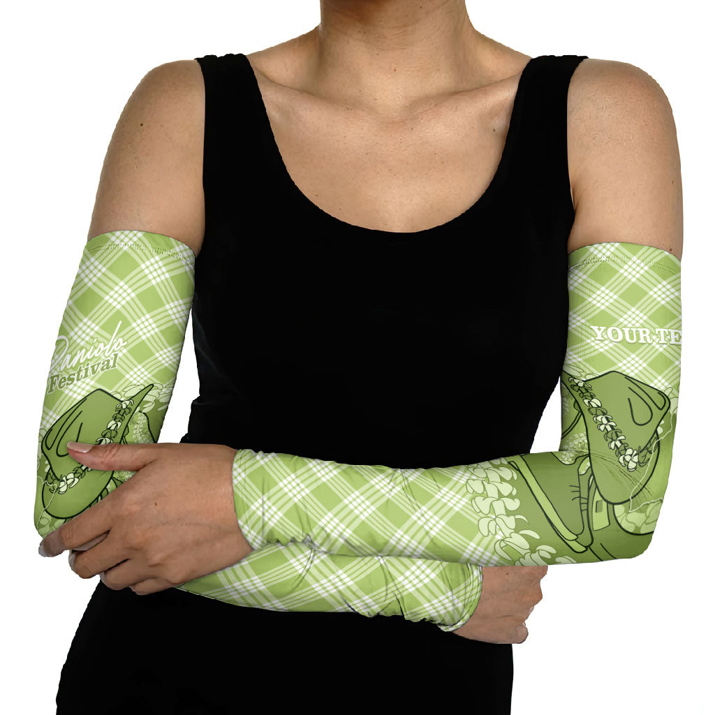 Omaomao Hawaii Cowboy Palaka Motifs Personalised Arm Sleeves Paniolo Festival Puakenikeni Lei LT14 - Polynesian Pride