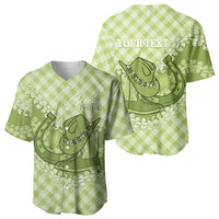 Omaomao Hawaii Cowboy Palaka Motifs Personalised Baseball Jersey Paniolo Festival Puakenikeni Lei