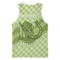 Omaomao Hawaii Cowboy Palaka Motifs Personalised Basketball Jersey Paniolo Festival Puakenikeni Lei LT14 - Polynesian Pride