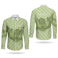 Omaomao Hawaii Cowboy Palaka Motifs Personalised Couples Matching Tank Maxi Dress and Long Sleeve Button Shirt Paniolo Festival Puakenikeni Lei LT14 - Polynesian Pride