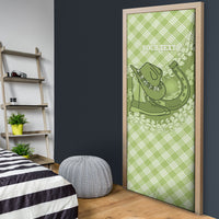 Omaomao Hawaii Cowboy Palaka Motifs Personalised Door Cover Paniolo Festival Puakenikeni Lei LT14 - Polynesian Pride